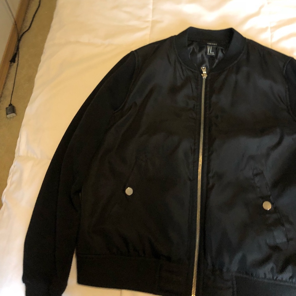 Black Forever 21 Bomber Jacket